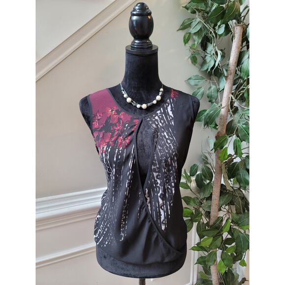 Kenneth Cole Blouse Women's Size Medium Multicolor Crew Neck Sleeveless - Picture 2 of 9